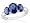 Sterling Silver Created Sapphire 3-stone Ring
