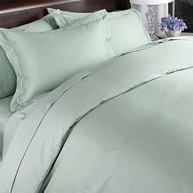 Luxury 1000TC 100% Egyptian Cotton Duvet Cover - Full/Queen Solid in Sage