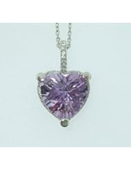 O&G Australia Natural Heart-Shaped Amethyst & White Topaz (6.09cts), 925 Sterling Silver Pendant