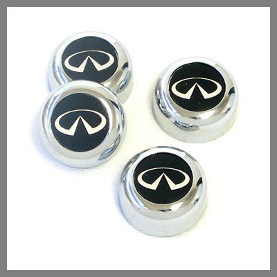 Infiniti Silver Logo Chrome License Plate Screw Covers