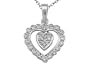 0.09 cttw Heart Shaped Pendant in 14k White Gold LIFETIME WARRANTY