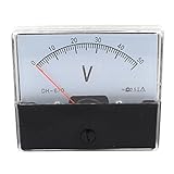 uxcell　 アナログ電圧計　電圧測定　DC 0-50V　クラス2.5　DH-670　クリア