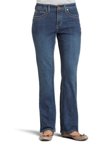 Lee Women's Petites Comfort Waist Milan Straight Leg Jean, Caspian Handsand, 14 Petite