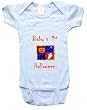 BABY'S 1ST HALLOWEEN - BigBoyMusic Baby Designs - White, Blue or Pink Onesie / Baby T-shirt