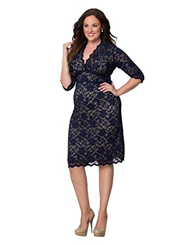 Kiyonna Women's Plus Size Scalloped Boudoir Lace Dress