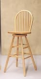 24 Natural Finish Wood Swivel Windsor Bar Stool