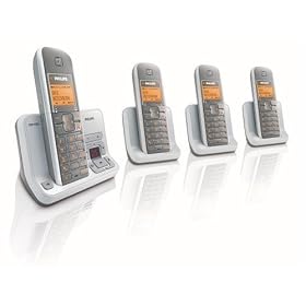 Philips SE4354 Digital Cordless Telephone With Answering Machine Quad Pack