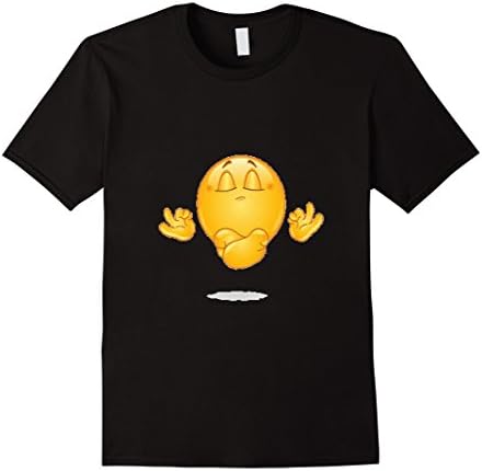 Men's Meditation New Emoji T-Shirt Levitating Floating Zen Yoga  Large Black