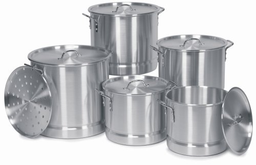 Aluminum Stock Pot 5 Piece Set with 2 Lids and Steamer