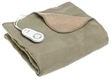 Sunbeam Dynasty Cuddle-up Heated Electric Throw, Mushroom/Willow