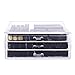 Langforth Premium Quality Three Tier Drawer Acrylic Makeup Organizer Clear Cosmetic Storage Palette Display Box