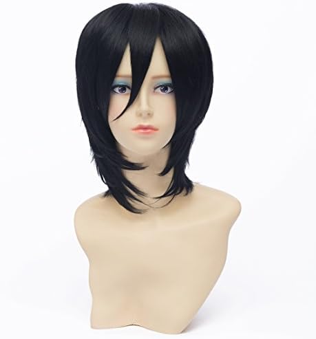 Ecvtop Men's Death Note Male Black Short Curly Heat Resistance Cosplay Wig Anime