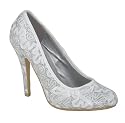 Womens Bridesmaid Wedding Bridal Prom Ladies Round Toe Court Stiletto Shoe Size 3 4 5 6 7 8