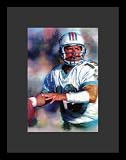Dan Marino (Throwing Football) Sports Framed & Matted Poster Print - 16