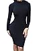 Allegrace Womens Sexy Back Mesh Cross Cut Stretch Bandage Party Evening Dresses Black M