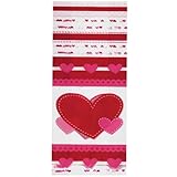 Valentine Party Treat Bags with Ties - 4in. x 9.5in. - 20 Bags and 20 Ties