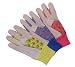 Search : 3 Pairs -- Women's Assorted Canvas Flower Print, Suede Leather Palm, Thumb and Fingertips, Knit Wrist to Keep Dirt Out