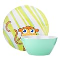 Monkey Melamine Plate and Bowl Set of 12
