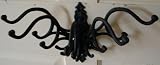 Victorian Style Folding Coat Rack 5 Prong Swivel Hook, Black