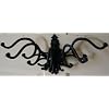Victorian Style Folding Coat Rack 5 Prong Swivel Hook, Black