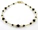 Black 14kt Gold Filled Beaded Swarovski Crystal Anklets - Adjustable Ankle Bracelets