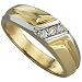 0.10 Ct.T.W. Round Brilliant Cut Diamonds, Two Tone 14Kt. Gold. Two Tone Men's Diamond Wedding Band