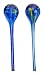 Master Craft Hand Blown Glass Watering Globes, Blue, Yellow and Green Pattern, Set of 2