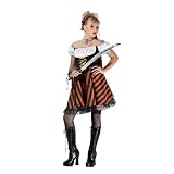 Teens' Pirate Girl with Striped Skirt Costume