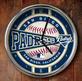 San Diego Padres Chrome Clock