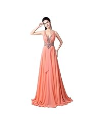 A-line V-neck Chiffon Beaded Applique Pleated Lace Evening Dress/Party Dress/Wedding Dress 