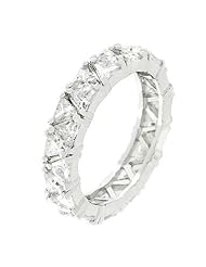 Silver Tone Trillion Eternity Band Ring