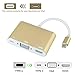 USB-C To HDMI VGA Adapter, ProCIV Type C USB 3.1 Hub USB-C to USB 3.0/ HDMI (4Kx2K) + VGA / Type C Female Charger Adapter for 2017 Macbook Pro,Chromebook Pixel, Galaxy S8 and S8 (No Driver)