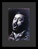 Luciano Pavarotti (Singing) Music Framed & Matted Poster Print - 16