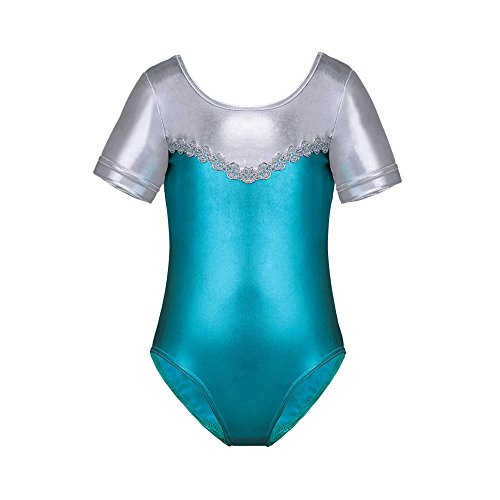 Baby Girls One-piece Shiny Athletic Leotard Ballet Tutu with Bow