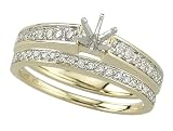 14K Yellow Gold Diamond Wedding Set Semimount