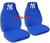 2 Medium Blue "New York" seat covers for a 1998-2001 Ford Ranger. 60/40 seat covers with armrest included.