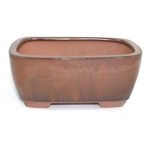 13cm Brown Glazed Bonsai Pot