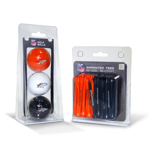 NFL Denver Broncos 3 Pack Golf Balls (50 Pack Team Tees)