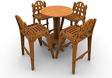 Wedgewood Furniture Palladian Bar Set with High Top Table and 4 Chairs