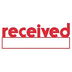 Xstamper "RECEIVED" Title Eco-Stamp, Pre-inked/Re-inkable, 0.5 x 1.625 Inches, Red (4404)