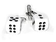 Silver-Tone Men's Cuff Links Pair of BLACK DICE Shaped Cufflinks