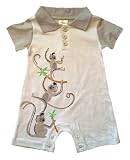 Baby Nay Infant Boys It's A Small World Monkey Polo Romper