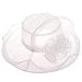 Vbiger Women's Summer Flat Large Wide Brim Gauze Kentucky Derby Sun Hat (White)