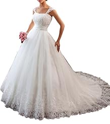 Applique Lace-Up Wedding Dress 