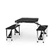 Picnic Time Portable Folding Picnic Table with Seating for 4, Black