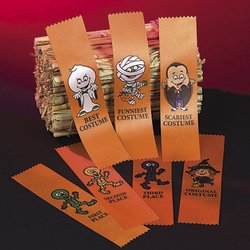 Satin Halloween Award Ribbons - Set of 7
