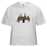 Donkeys Playing Poker White T-Shirt White T-Shirt by CafePress