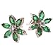 Jewelry : Marquise Shape Emerald and Diamond Cluster Stud Earring, 14k White Gold (T.w 2.65)