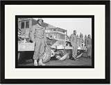 Black Framed/Matted Print 17x23, 24th Infantry Waiting to Advance on Japanese