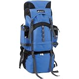 Everest Bags Deluxe Hiking Backpack Backpacking Packs, Royal Blue/Black